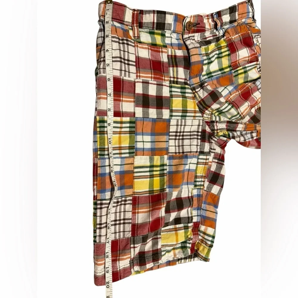 Vintage Old Navy Boys 14 Husky Patchwork Plaid Shorts